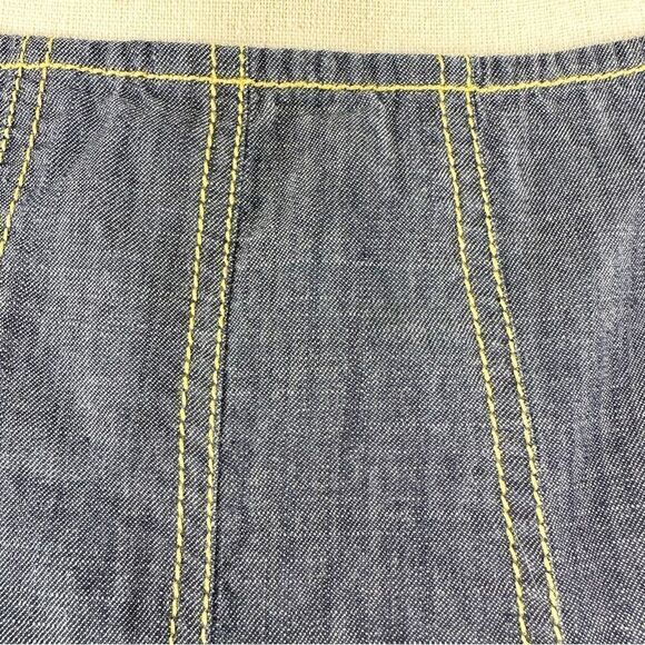 ZAPPELLE CUSTOM Medium Wash Denim Blue Cap Sleeved Pleated Trapeze Dress Sz XL - Picture 6 of 14